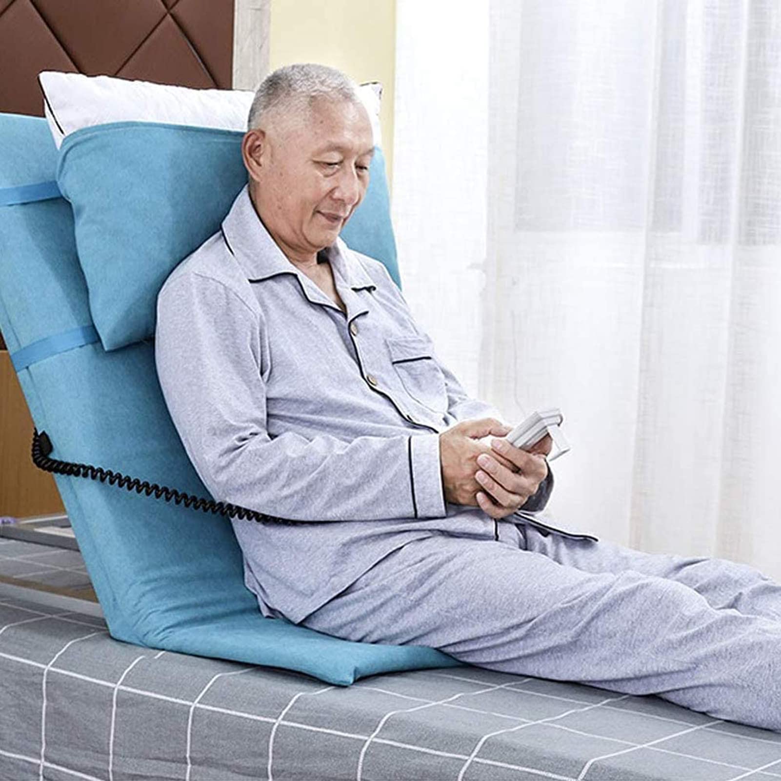 Soporte de espalda ajustable para sentarse o reclinarse en la cama, silla o sofá, ideal para mayor comodidad y asistencia postural