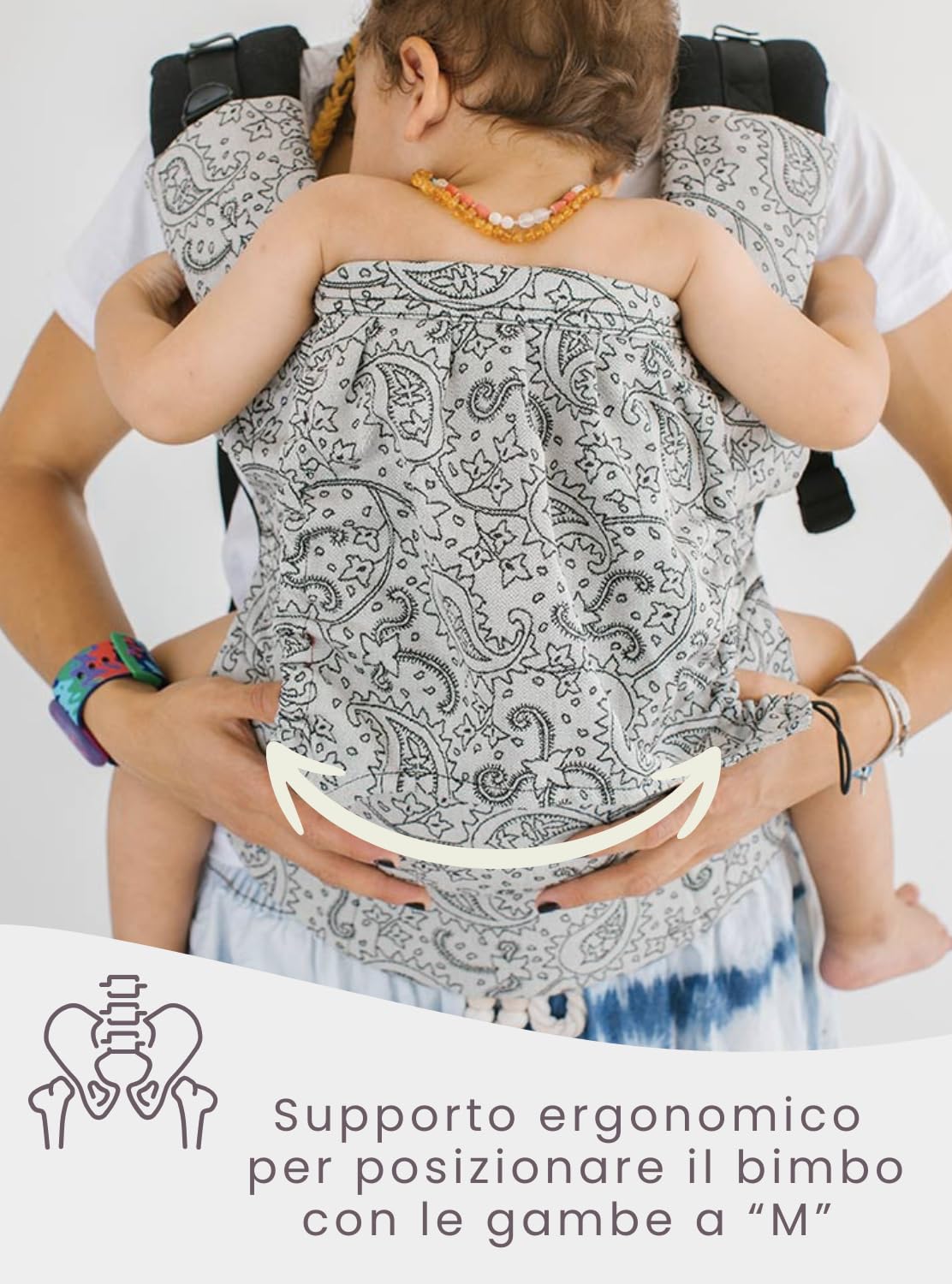 NEKO SWITCH Toddler - Marsupio Portabebè Regolabile Ergonomico Preschooler Zaino Porta Bimbo e Bebè (Efes Paisley Hazel Light)