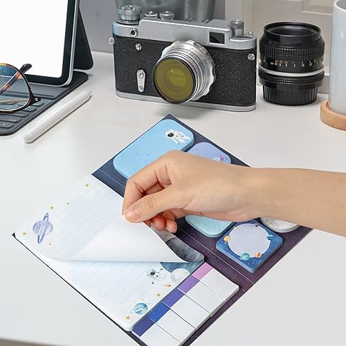 Miniatura 3 de The Sky is The Limit - Juego de notas adhesivas, 550 hojas, espacio exterior, galaxia planeta, patrón de notas autoadhesivas, pestañas divisorias,