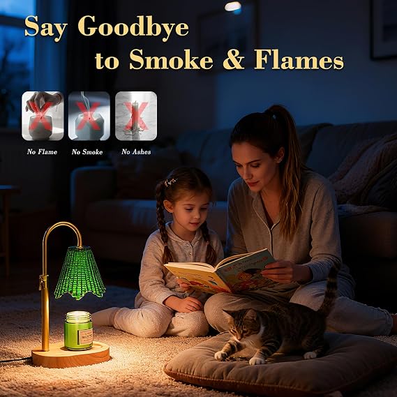 Candle Warmer Lamp, Timer & 4-Level Dimmer, Adjustable Height