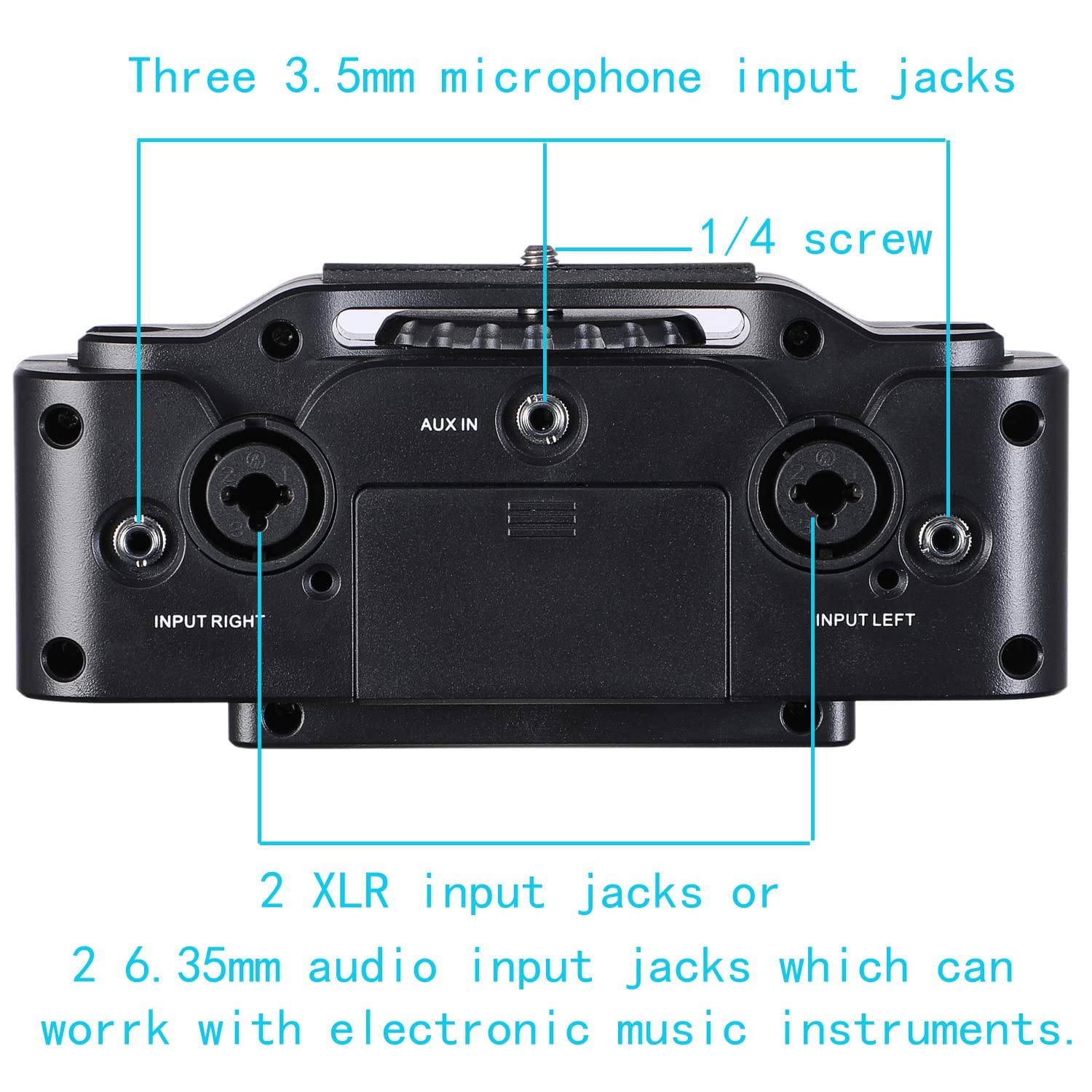 Nicama V8 2-Kanal Mikrofon Preamp mit XLR/3.5/6.35mm Eingang, Audio Adapter Mixer für Shotgun Mikrofon, Guitar Bass, DSLR Kameras, iPhone Tablet Smartphones Singen Recording