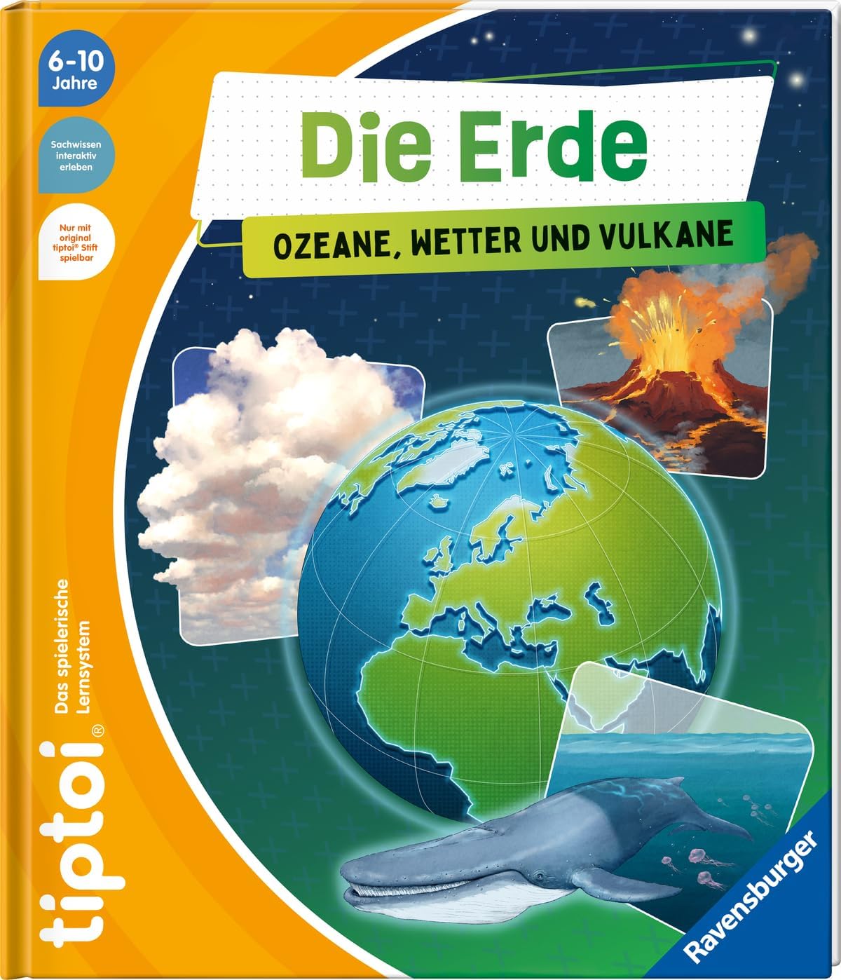 Ravensburger tiptoi® Die Erde: Ozeane, Wetter und Vulkane mit tiptoi Stift + Kinder Wimmel Weltkarte-Poster