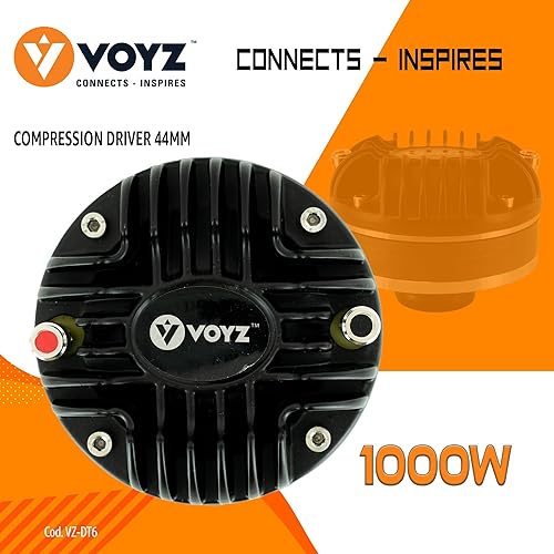 Miniatura 9 de VOYZ Controlador de compresión de garganta con bobina de voz de titanio de 2 pulgadas, 1500 vatios, potencia máxima, 8 ohmios, 103 dB,