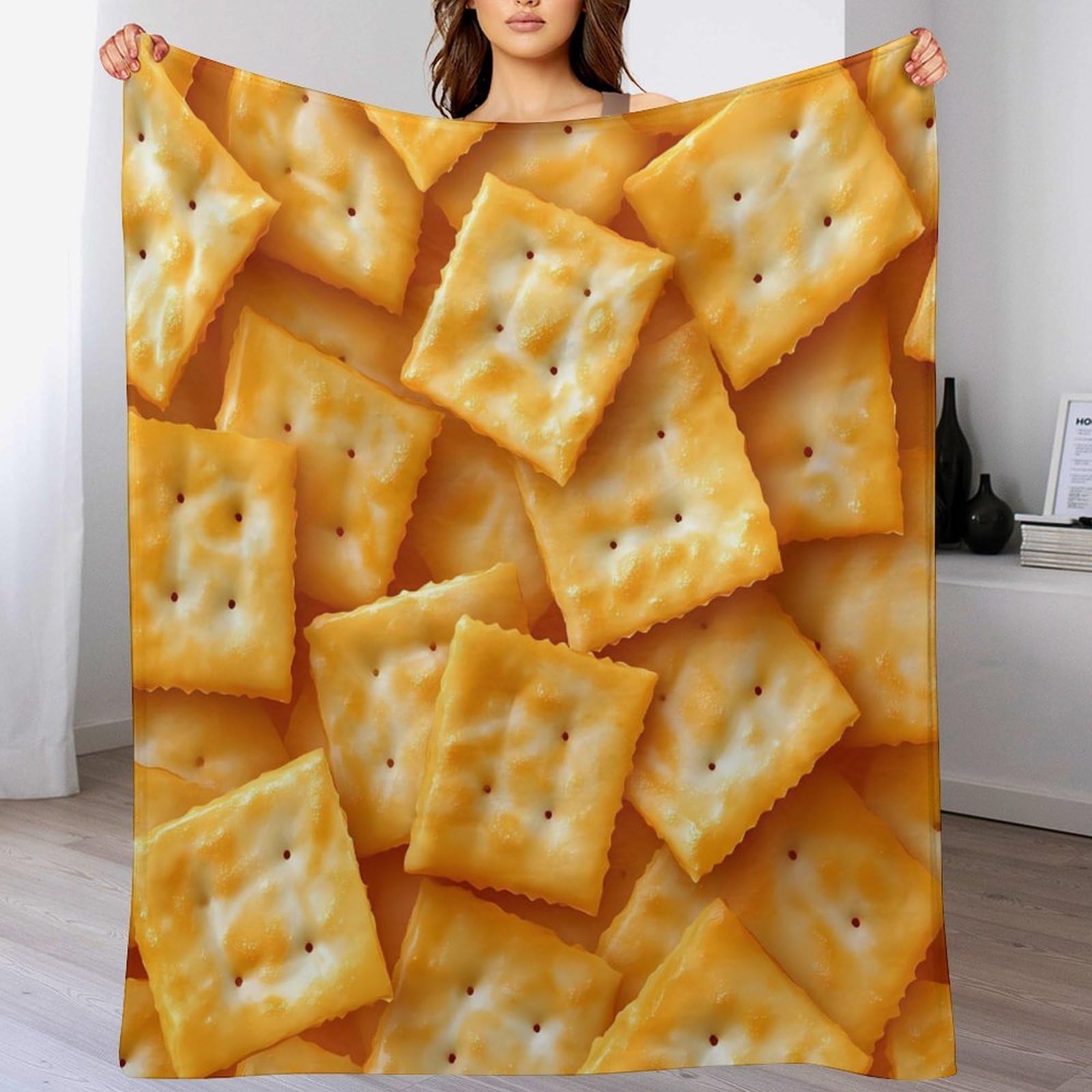 Salted Soda Crackers, leichte Überwurfdecke für Bett, Couch, weiche Flanelldecken, groß, warm, Plüsch-Überwurf, 127 x 177,8 cm