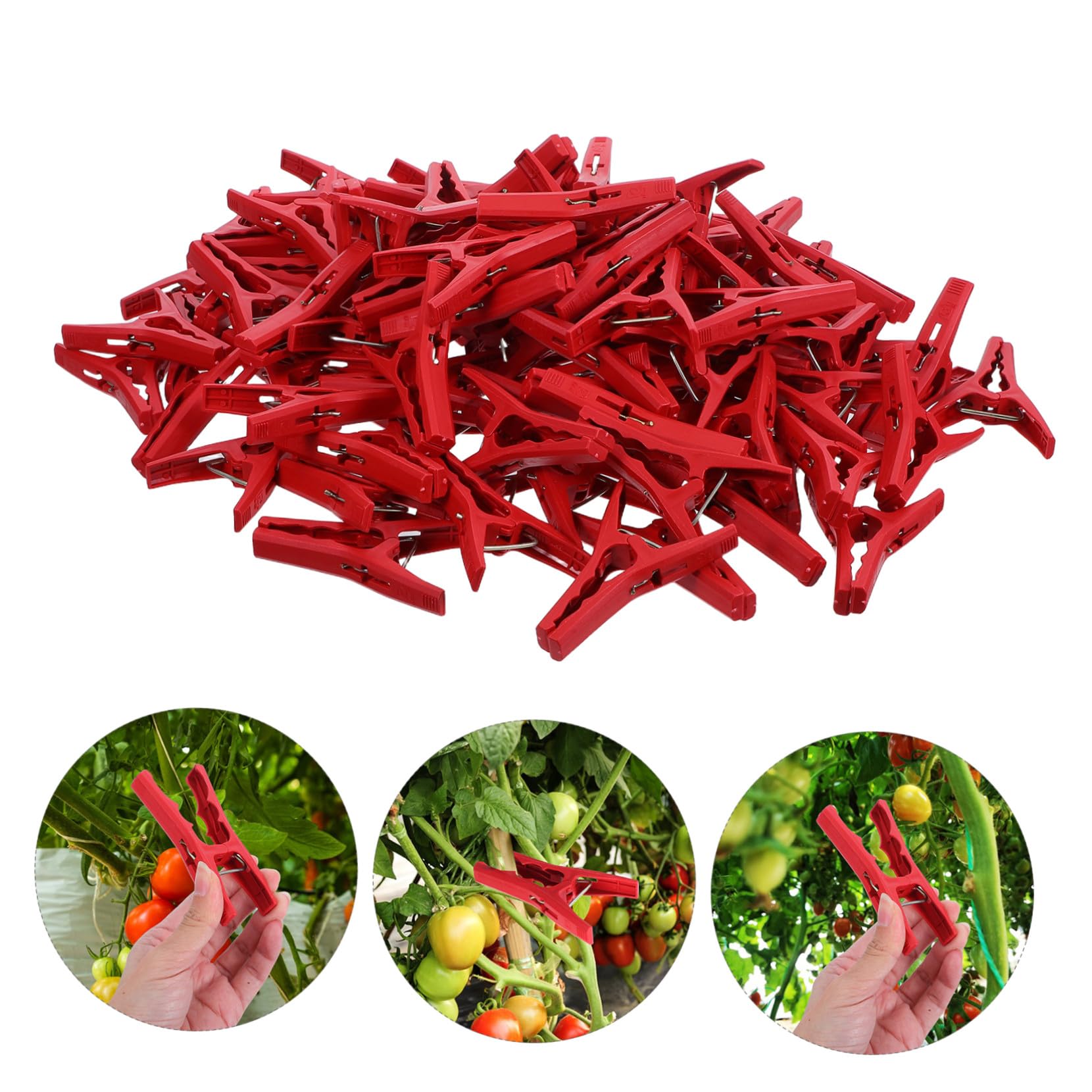 ifundom Clips de Fixation pour Plantes Grimpantes 100 Pcs Plastique Rouge