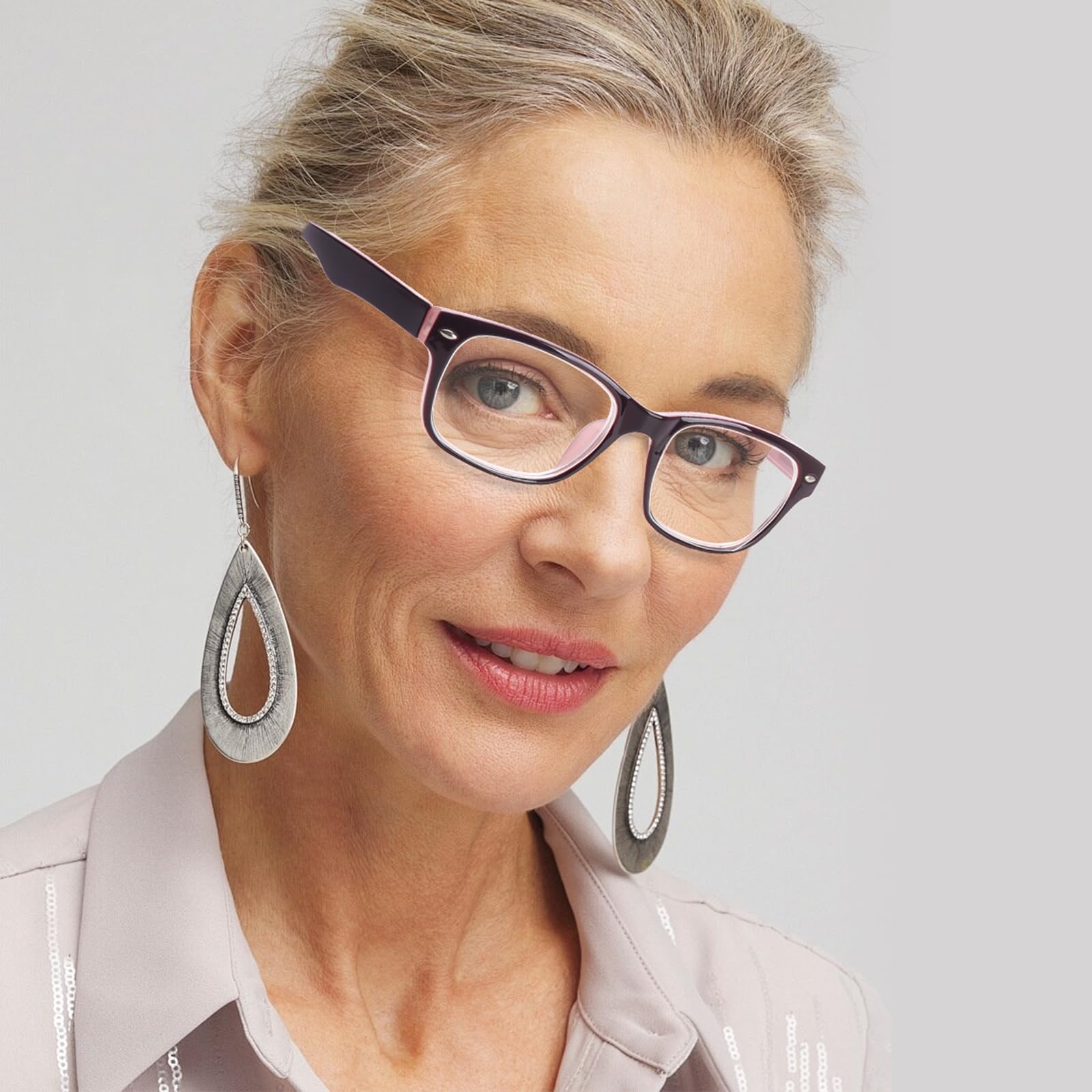 BLOEXCLU 6 gafas de lectura para hombre y mujer con bloqueo de luz azul, bisagra de resorte, lector de ordenador, antisobreesfuerzo, antirreflejo