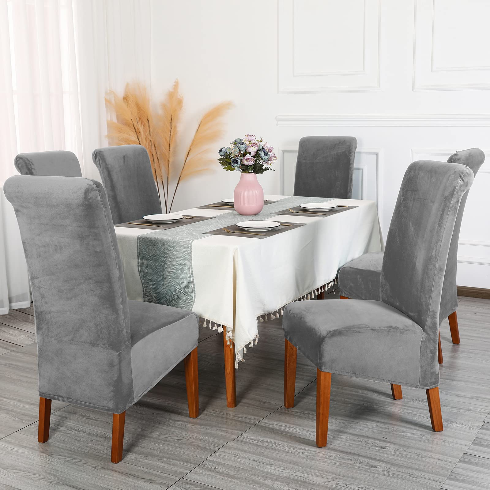 CMAKER Velvet Dining Chair Covers, Stretch Large Chair Slipcover - Image 2