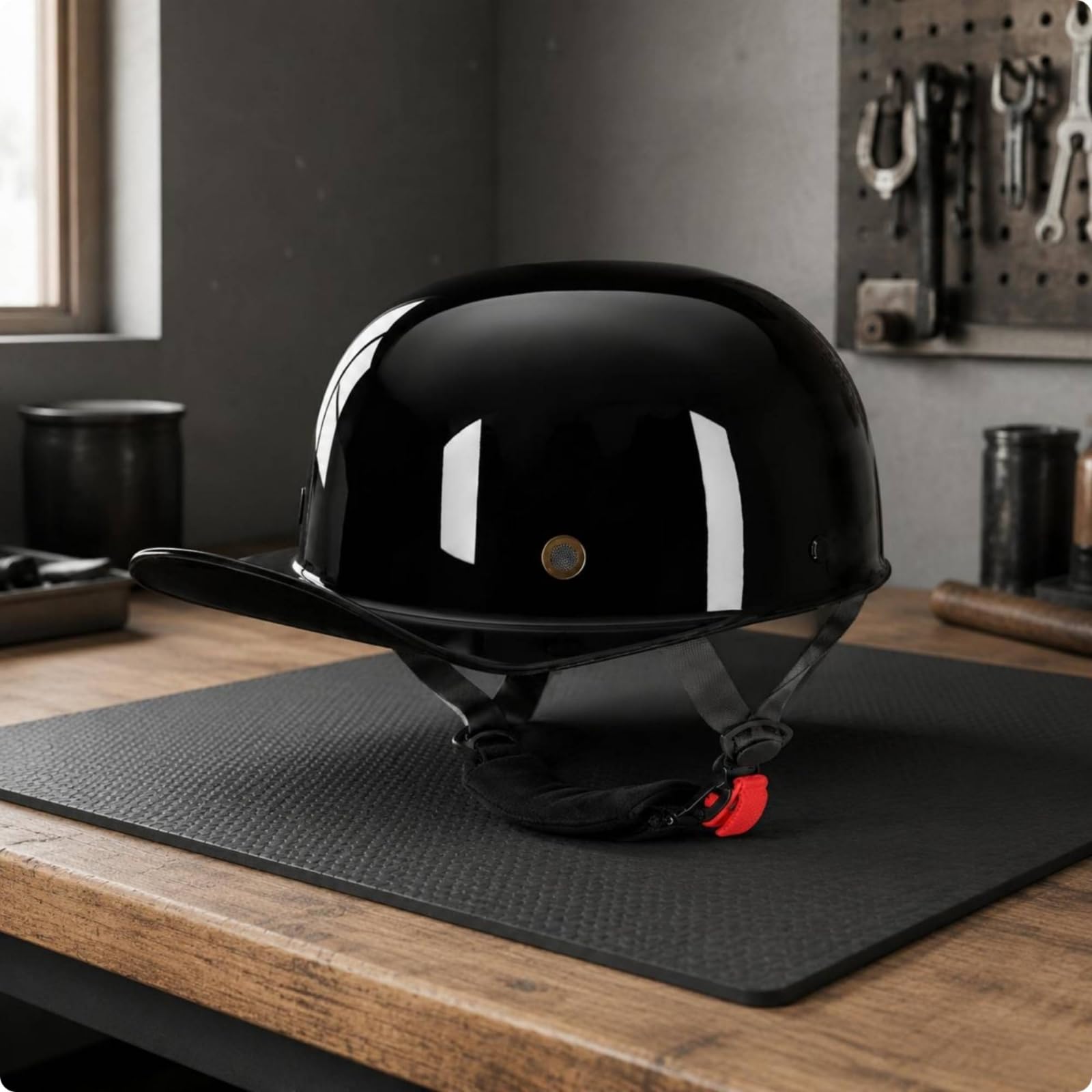Qianly Casco a Metà Calotta Baseball Cap Casco Casco Scooter Casco Bici con Visiera in Cinturino Regolabile per Vestibilità Sicura Adatto a Commuting Viaggio, color to 1, L