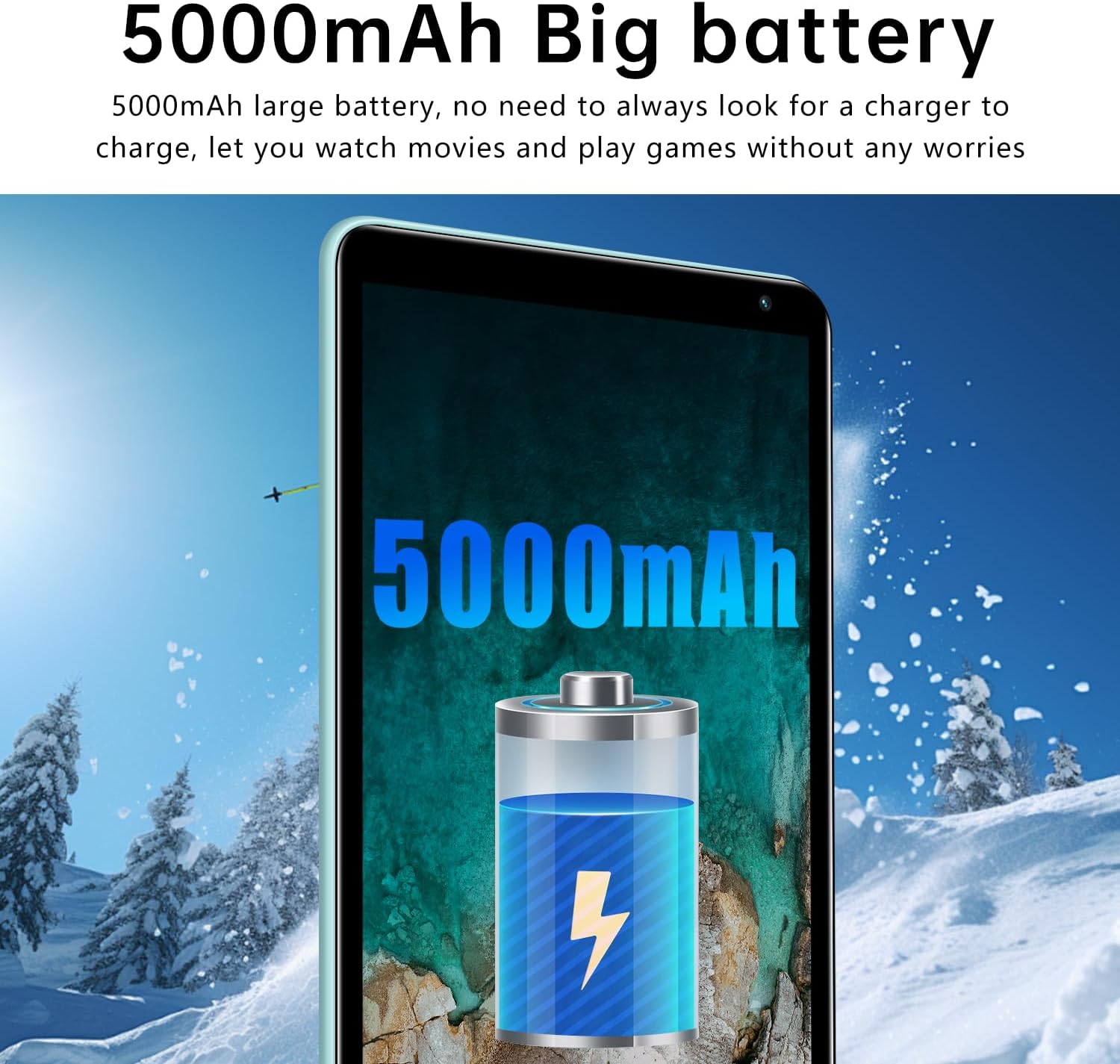 Tablet with Keyboard，G1，10.1 inch Screen，3GB RAM，128G+128G Memory，4G LTE Android Tablet with Dual SIM Slots, 5MP+16MP Camera, 5000mAh Battery，Notebook Computer (Blue, 3)