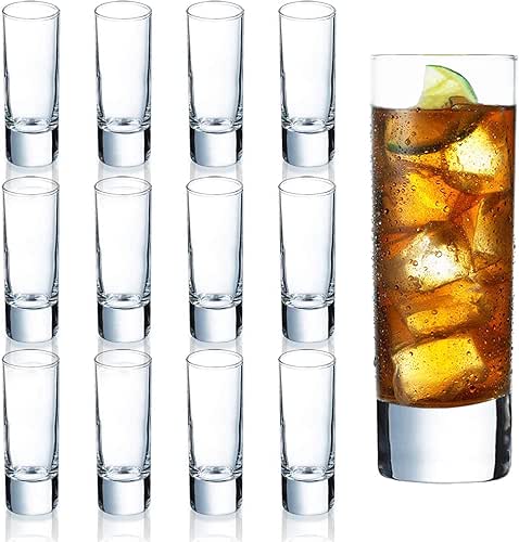 Farielyn-X Clear Heavy Base Shot Glasses 12 Pack, 2 oz