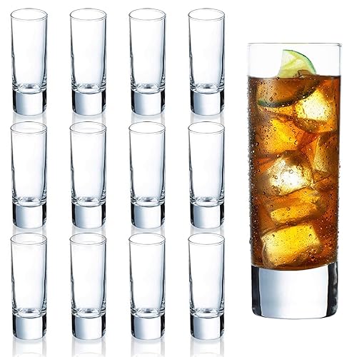 Farielyn-X Clear Heavy Base Shot Glasses 12 Pack, 2 oz