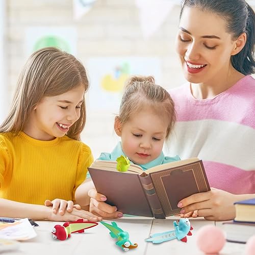 Miniatura 6 de Marcadores 3D, divertidos marcadores de dinosaurios, marcadores de animales de dibujos animados, marcadores de libros para niños, estudiantes y