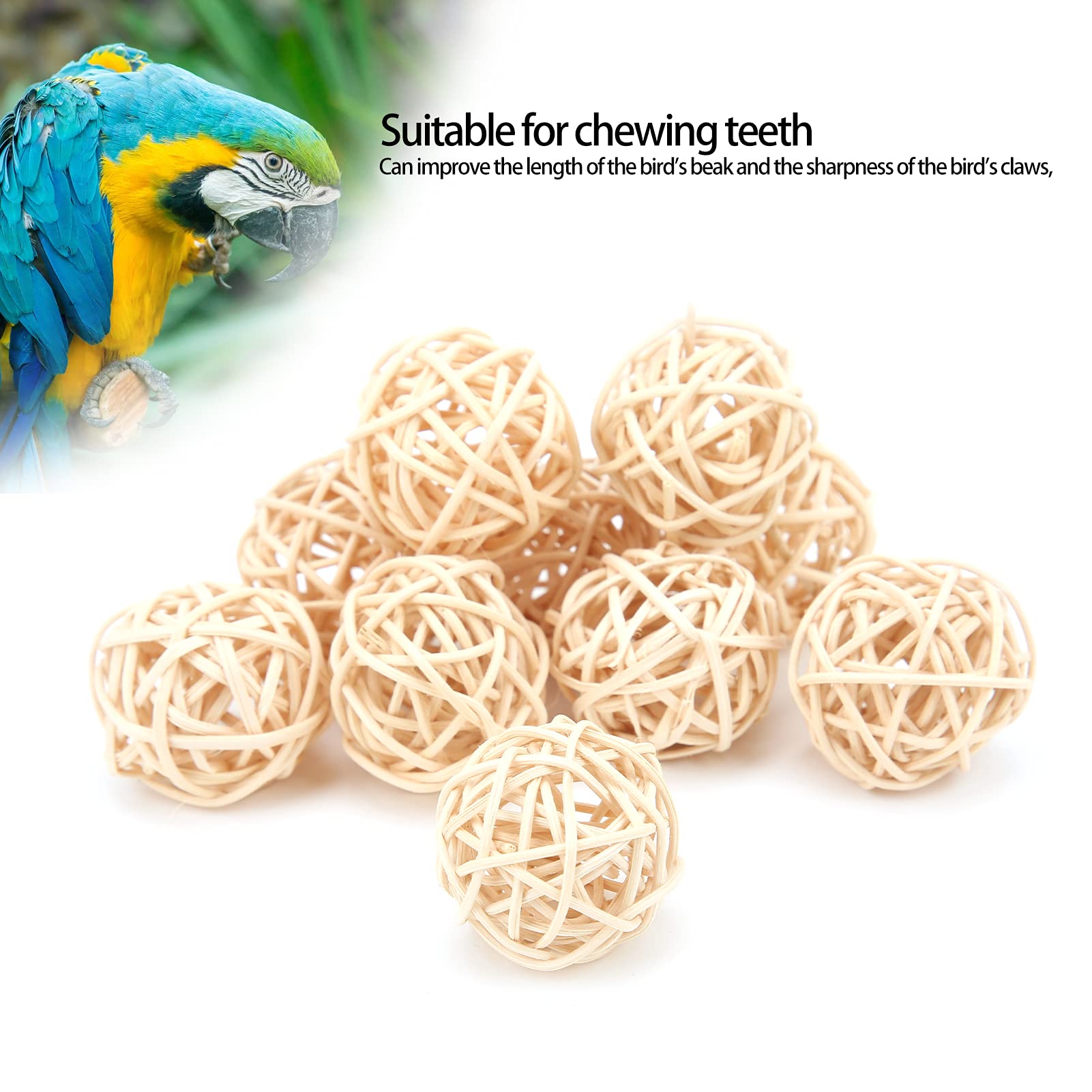 Labriciyon 10-Piece Hollow Rolling Bell Balls - Bird Toys For Parakeets, Cockatiels & Parrots