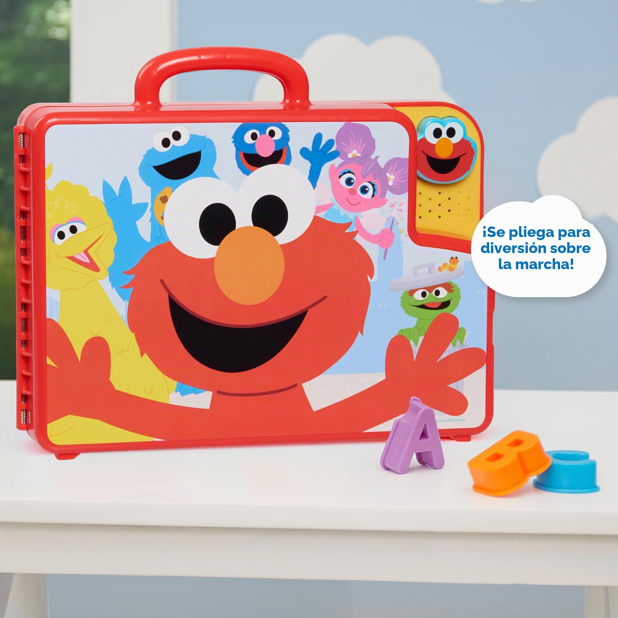 Sesame Street 57588 Elmo's Letters Bus - Tablero de Actividades para Aprendizaje y educación Preescolar, Multicolor, Mediano