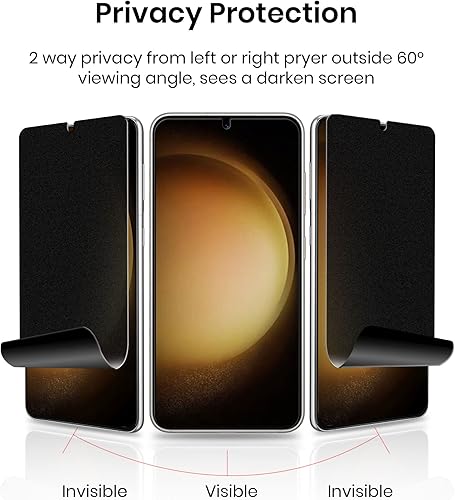 Miniatura 10 de Protector de pantalla para Galaxy S23 Ultra, película suave de privacidad mate (paquete de 2) y protector de lente de cámara de vidrio templado 1