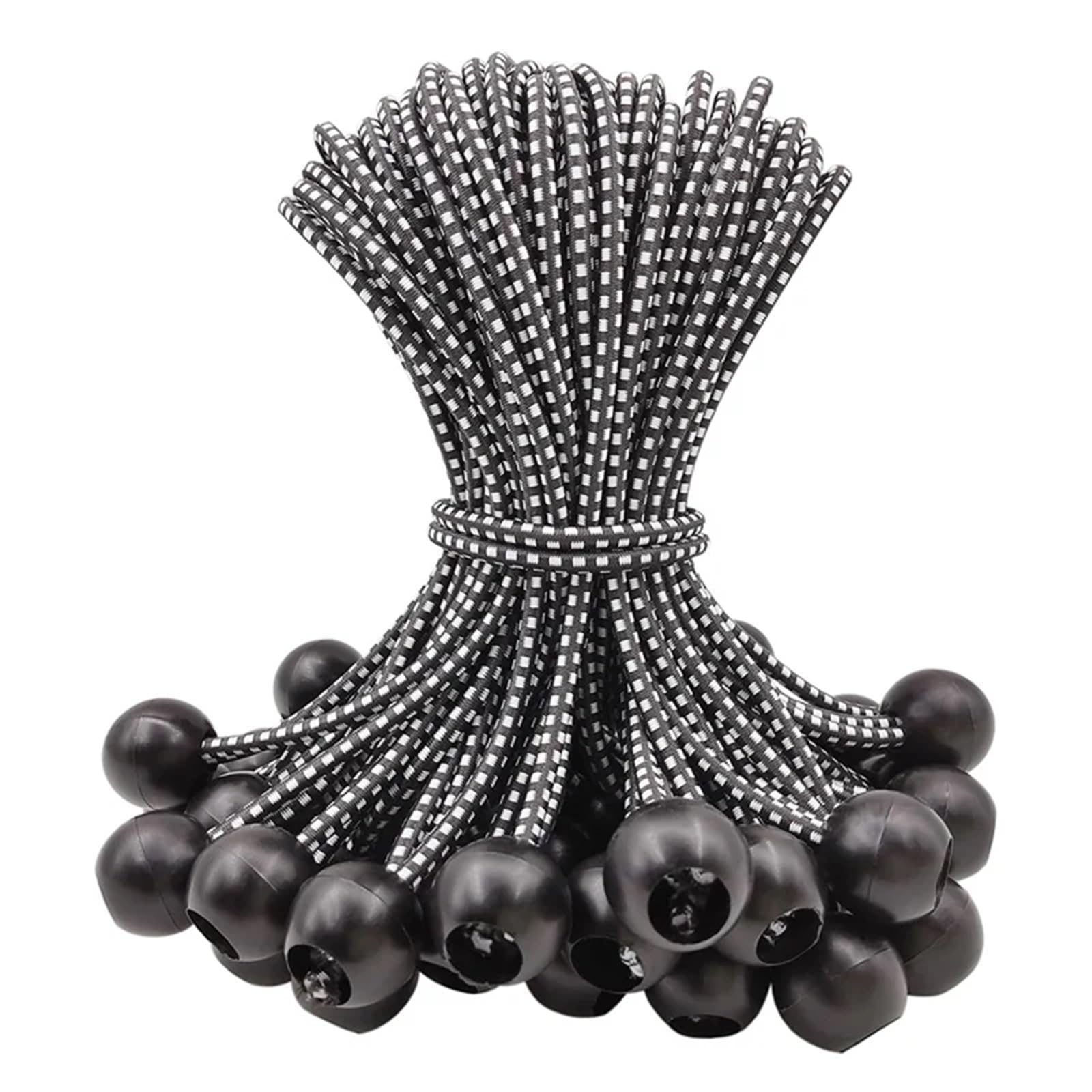 Ball Bungee Cord 50 Pcs 6Inch Tarpaulin Bungee Balls Cord with Balls Rubber Small Short Elastic Bunge