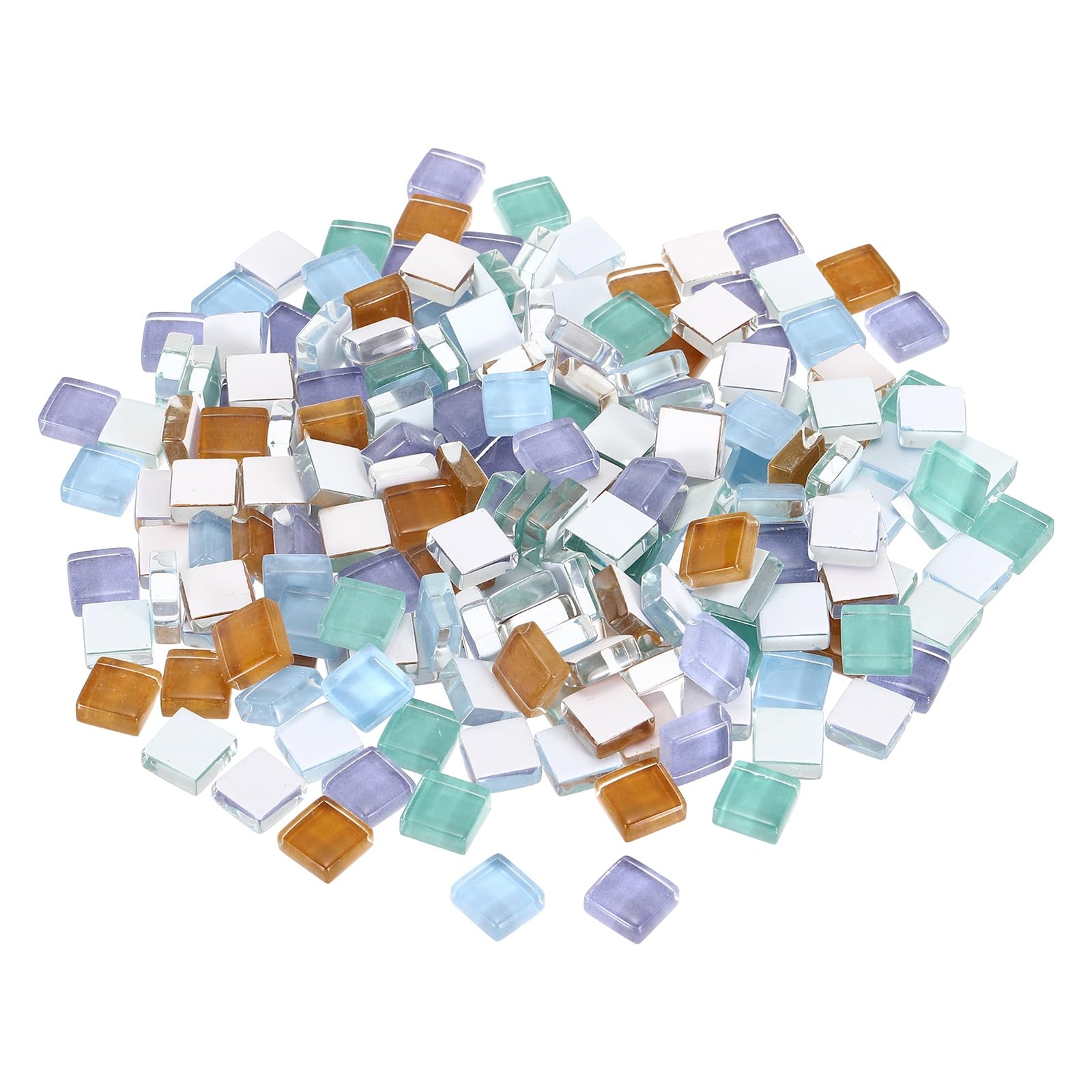sourcing map Mosaic Tiles, 1 x 1cm Micro Glass Tiny Mini Mosaic Tile DIY Hobbies Handmade Crystal Free Stone Craft Material Creativity (Cyan Blue Purple Series Pack of 200)