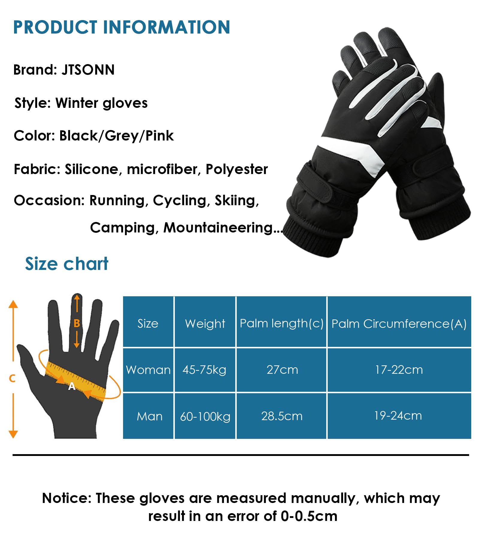 Guantes Térmicos Táctiles Antideslizantes Invierno Hombre Mujer Esquí Deporte