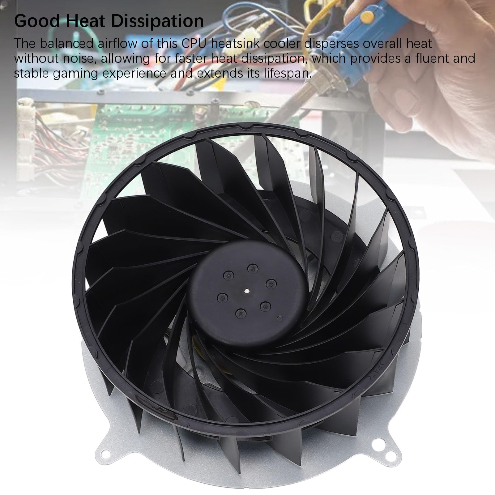 Ventilador de Refrigeración Interno, Ventilador de CPU Bajo Ruido 12047GS-12N-WB-0 12V 2.0A 18 Aspas para Serie de Computadora