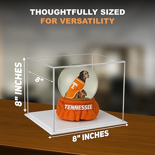 Vista 580 de Better Display Cases Versátil vitrina de acrílico transparente - Caja rectangular grande con base blanca 18" x 12" x 3" (BK09)