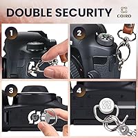 Vista 4 de C Coiro Camera Harness for 2 Cameras Dual Shoulder Leather Camera Strap for DSLR/SLR, Camera Straps for Photographers Tan