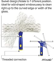 Vista 2 de ITTAHO - Kit de limpieza de ventanas con poste extensible, escobilla de 10 pulgadas y combo de limpiador de microfibra de 11 pulgadas con poste