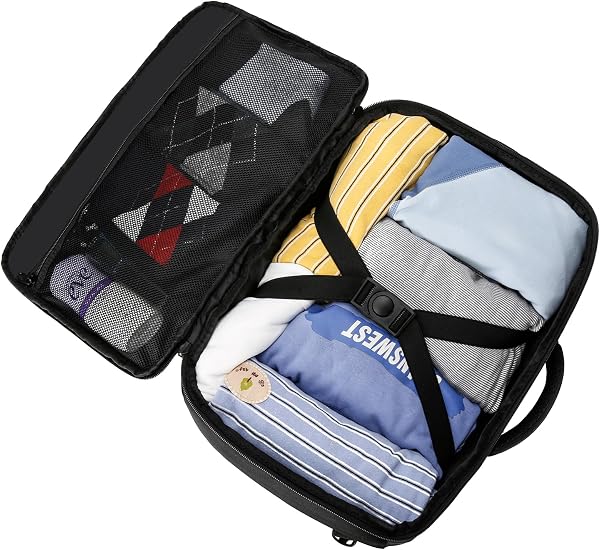 ENZOSUM Mochila Viaje Cabina Avion 40x20x25 para Ryanair Equipaje de Mano 40x20x25 Ryanair Mochila Cabina para Ryanair, Bolsa de Viaje Ryanair Mochilas Hombre Mujer para Ordenador Portátil 20L Negro - 4
