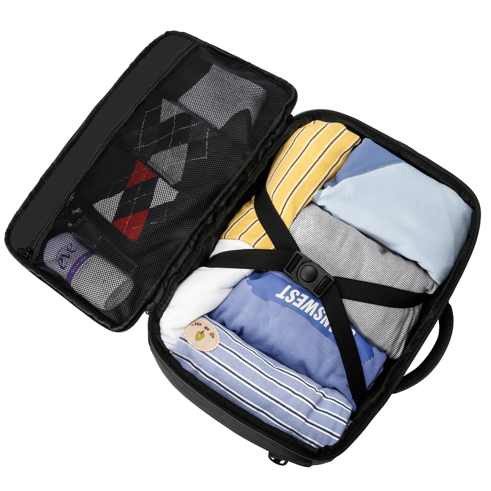 ENZOSUM Mochila Viaje Cabina Avion 40x20x25 para Ryanair Equipaje de Mano 40x20x25 Ryanair Mochila Cabina para Ryanair, Bolsa de Viaje Ryanair Mochilas Hombre Mujer para Ordenador Portátil 20L Negro — view 4