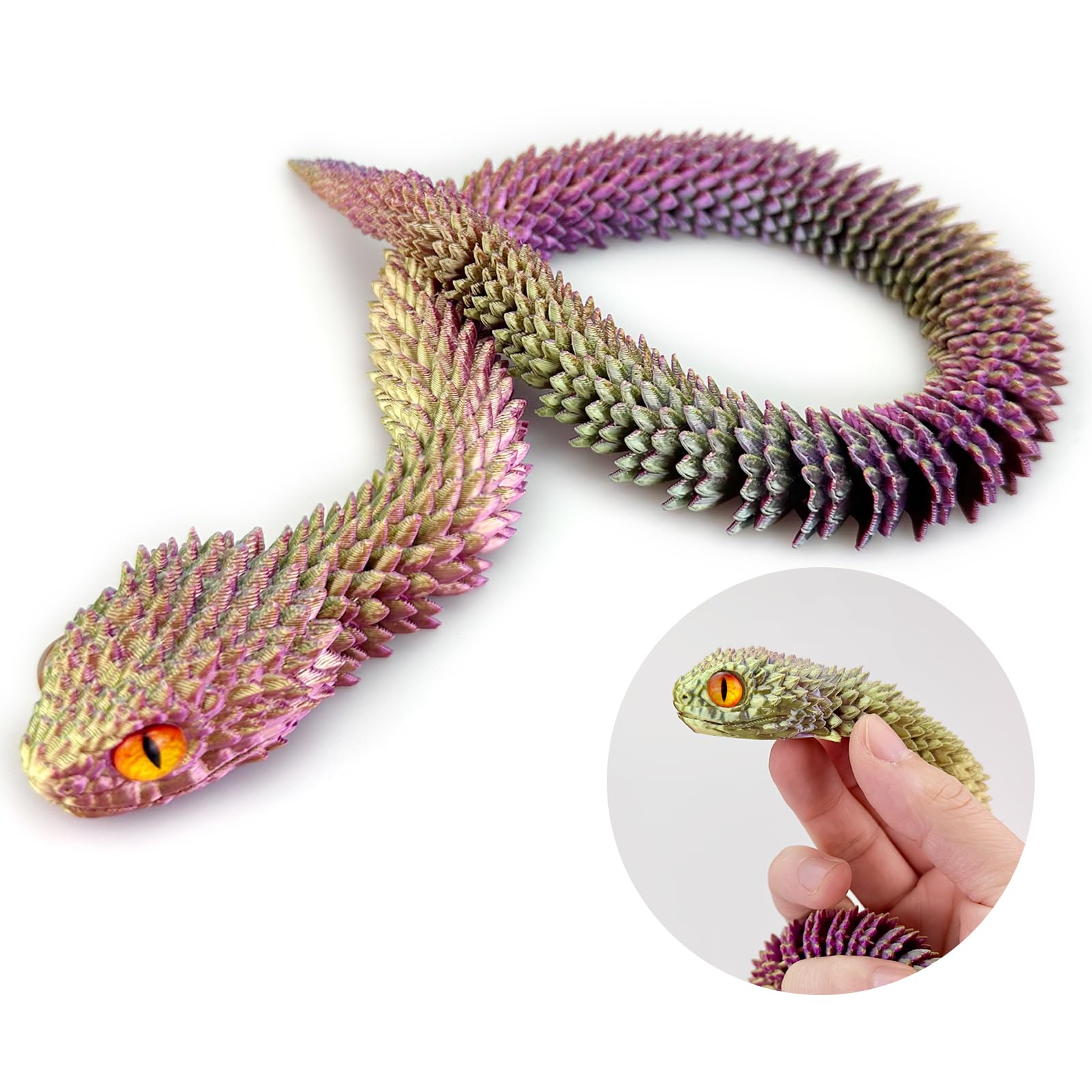 Générique Serpent Imprimé en 3D, Jouet Anti-Stress Articulé, Serpent Flexible en Impression 3D de 76 cm pour et Adultes - Décoration de Bureau, Fête Générique Serpent Imprimé en 3D, Jouet Anti-Stress Articulé, Serpent Flexible en Impression 3D de 76 cm pour et Adultes - Décoration de Bureau, Fête
