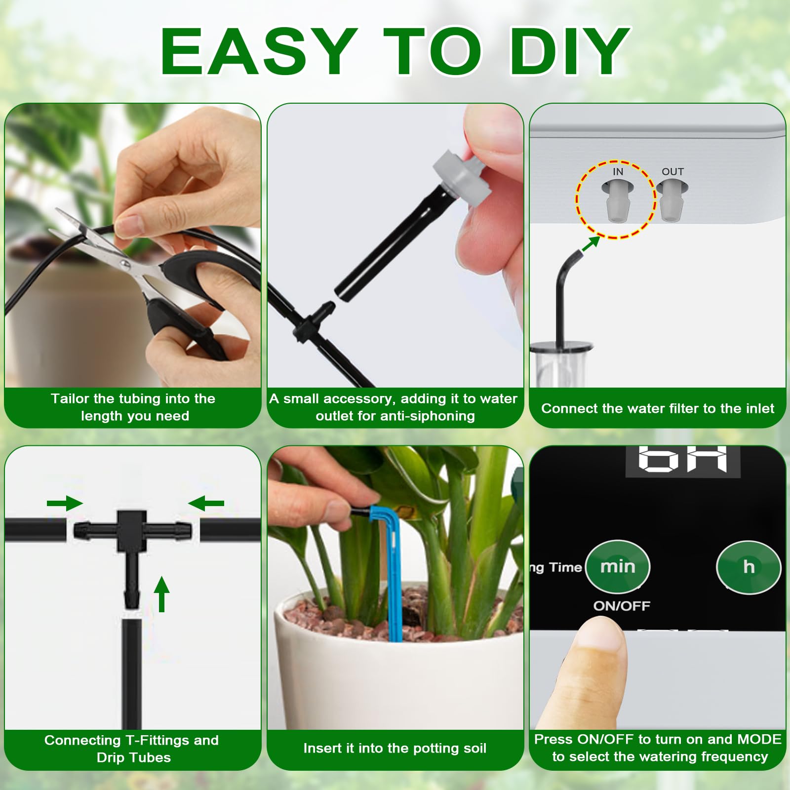 Zaxiva - Sistema De Riego Automático Para 15 Plantas (Temporizador USB-C) - Ideal Para Vacaciones