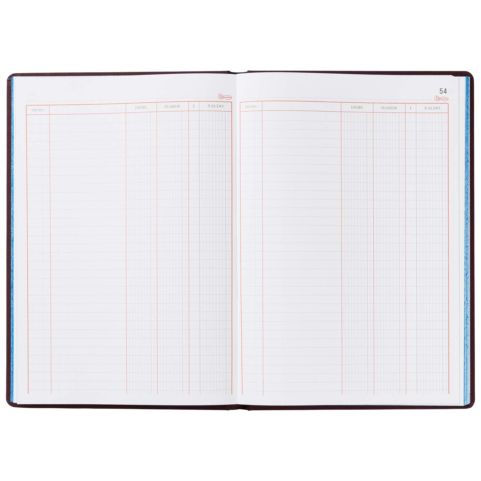 Miquelrius - Libro de Contabilidad, Clase R, Folio Natural 220 x 315 mm, Rayado Cuentas Corrientes, 100 Hojas de 102 g/m², Forrado en Tela, Lomo Engomado