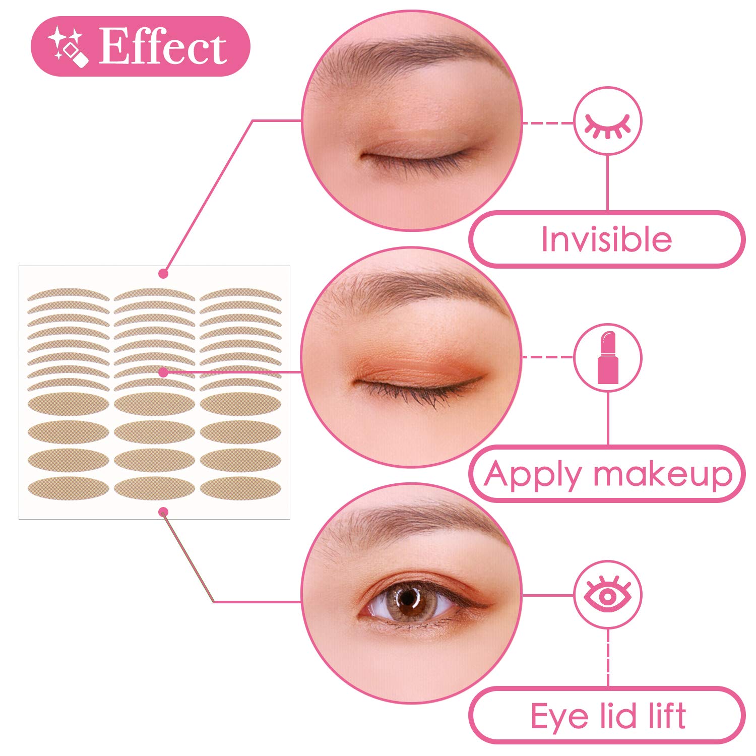 480Pcs SelfAdhesive SingleSided Eyelid Tapes Double Eyelid Stickers