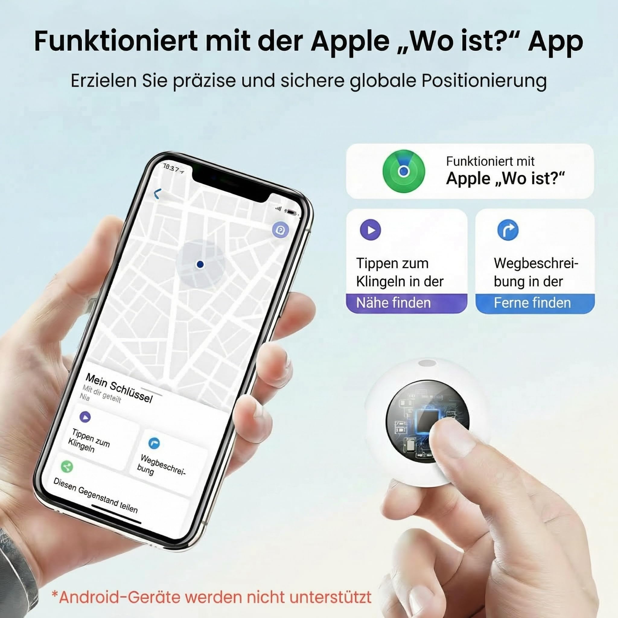 2026 Smart Tag Localizador Llaves[Certificado MFi]Compatible Apple Buscar(Solo iOS)Air Rastreador Bluetooth IP67 Buscador Equipaje Maletas Niños Perro Billetera Mascota Bateria Reemplazable 2 Unidades — view 5