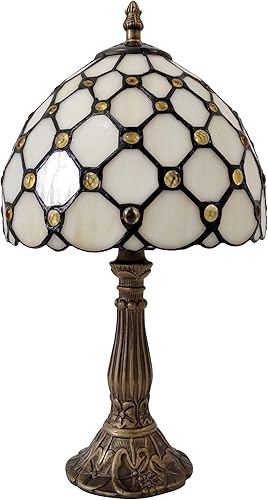 Miniatura 7 de Tiffany - Lámpara de mesa de 3 vías regulable con vitral, hecha a mano, lámpara de noche para mesita de noche, lámpara de escritorio antigua de 15