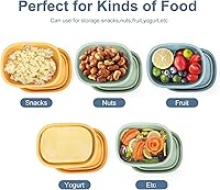 Vista 4 de 6 pcs 7 oz Silicone Snack Containers for Kids Small Food Containers with Lids, Fruit Containers for Lunch, Stackable Lunch Containers for Kids