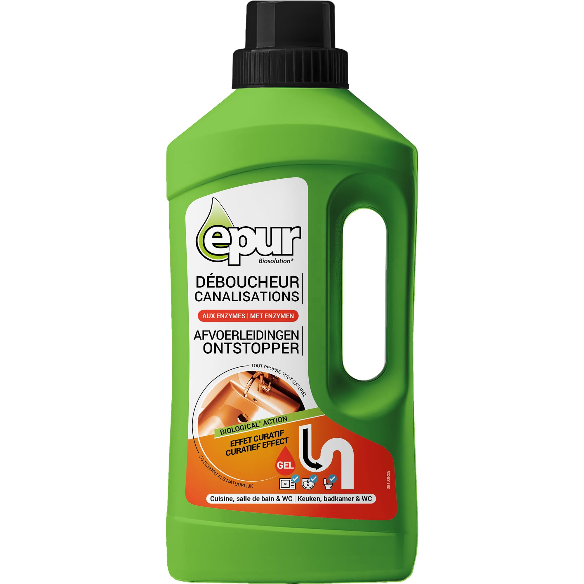 Déboucheur Canalisations Biologique Epur, à base d'enzymes, pour fosses septiques, Tous les types de bouchons, Nettoyant