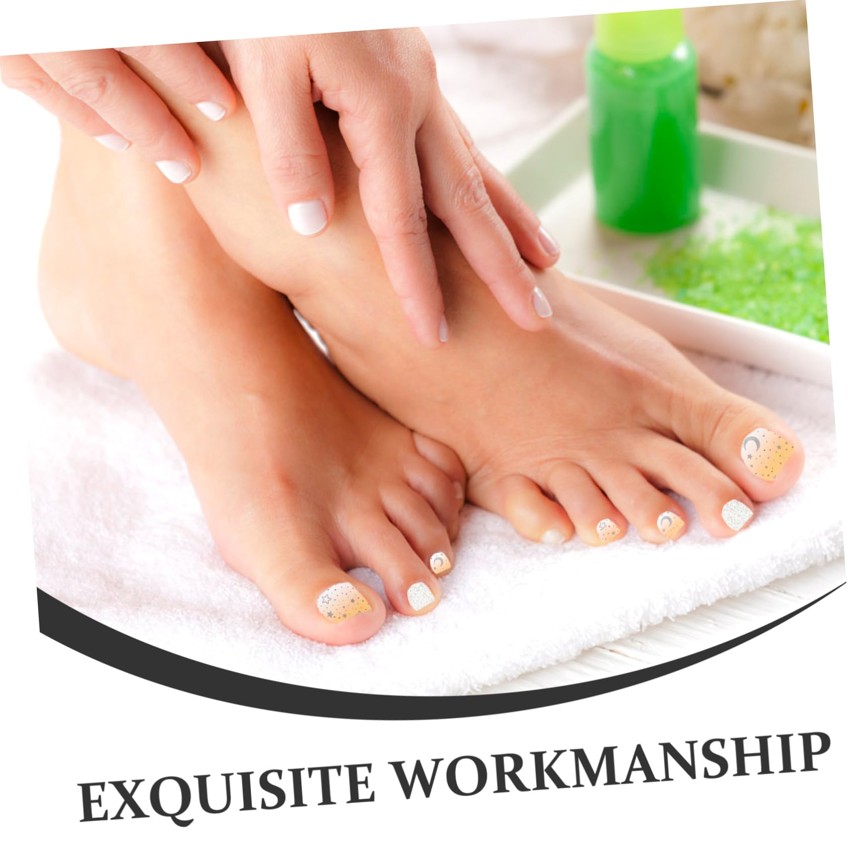 5 set di adesivi per unghie in gel per nail art, semi-solidi, con lima per unghie e bacchetta di legno, per matrimoni e feste, durevoli e facili da applicare