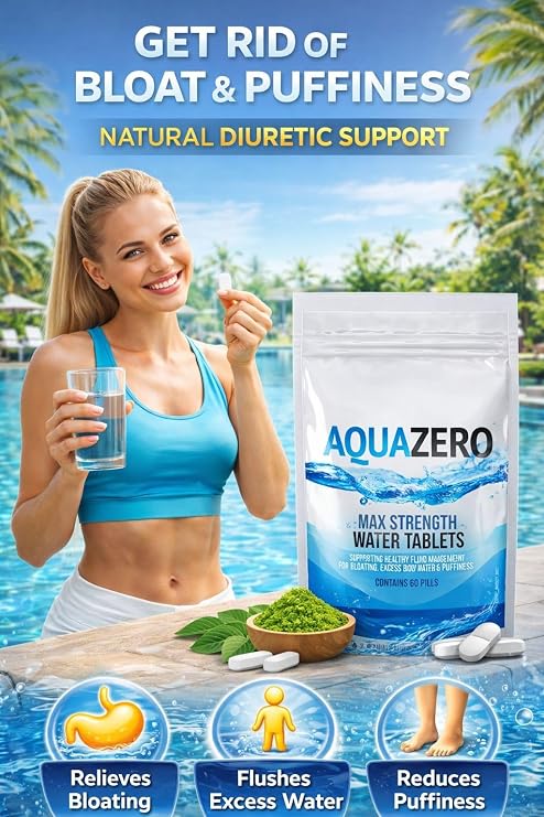 Aqua Zero Water Balance Tablets for Fluid Support – 60 Water Capsules for Electrolyte Balance & Weight Management – Made in UK, Suitable for Vegans