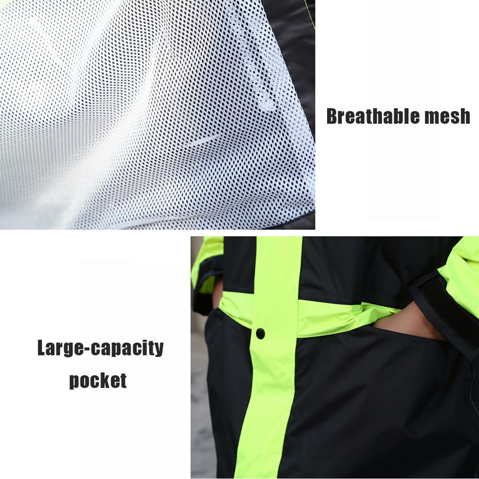 Ropa de Trabajo Divide el Traje de Lluvia Chaqueta y Pantalones Set para Hombres, Impermeables, Ligeros, Transpirables en Equipo de Lluvia con Capucha para el Trabajo Camping Pesca - Azul