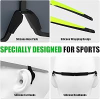Ochelari sport pentru ciclism X-TIGER UV400 cu 5 lentile interschimbabile, ramă TR90, cu bandă de fixare și agățători pentru urechi, pentru bărbați și femei, pentru alergare 6