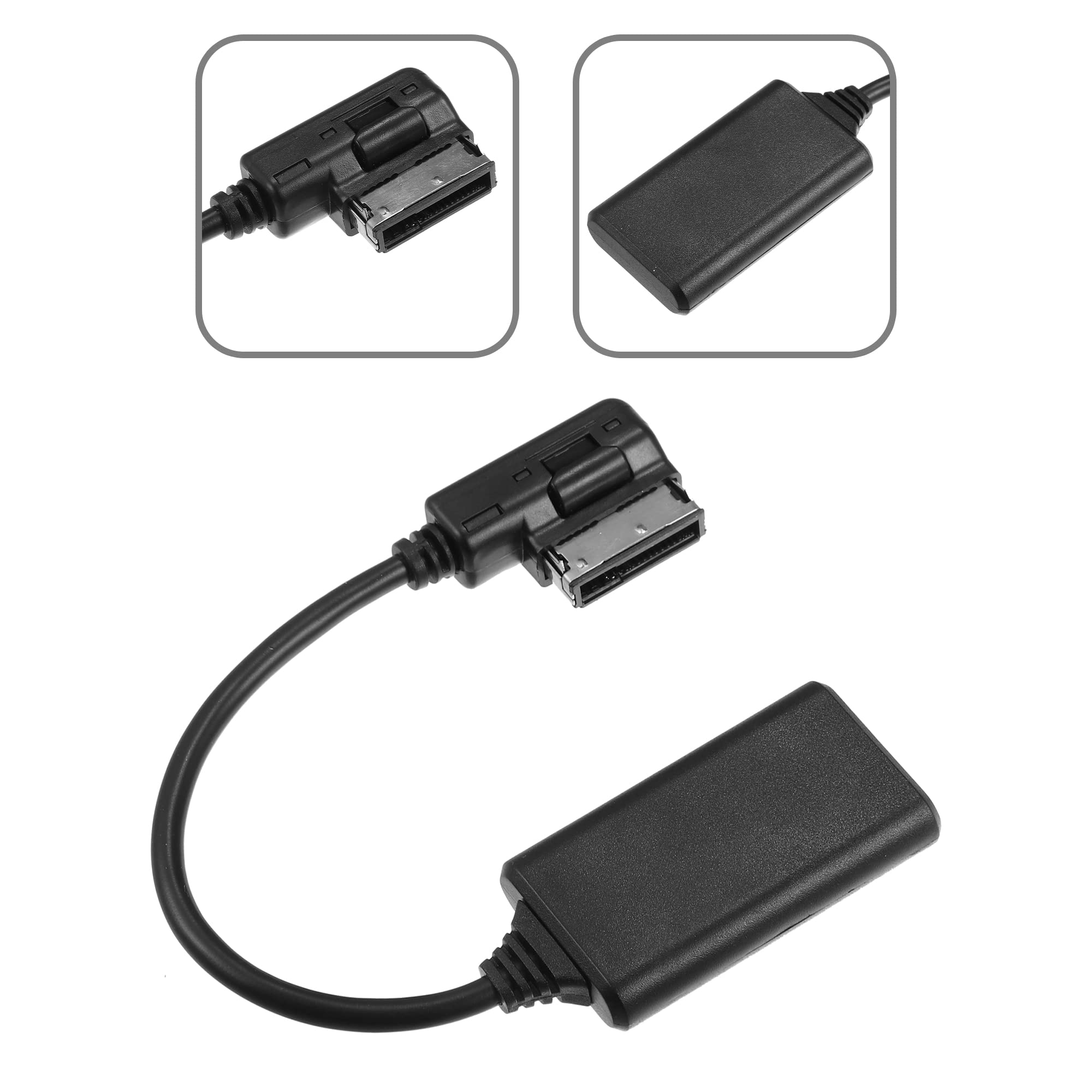 QUARKZMAN Adattatore Bluetooth Auto Wireless AUX Cavo Interfaccia Audio Musicale Adattatore per Audi Q5 A5 A7 R7 S5 Q7 A6L A8L A4L AMI MMI 2010-2024 ABS Nero Sostituire