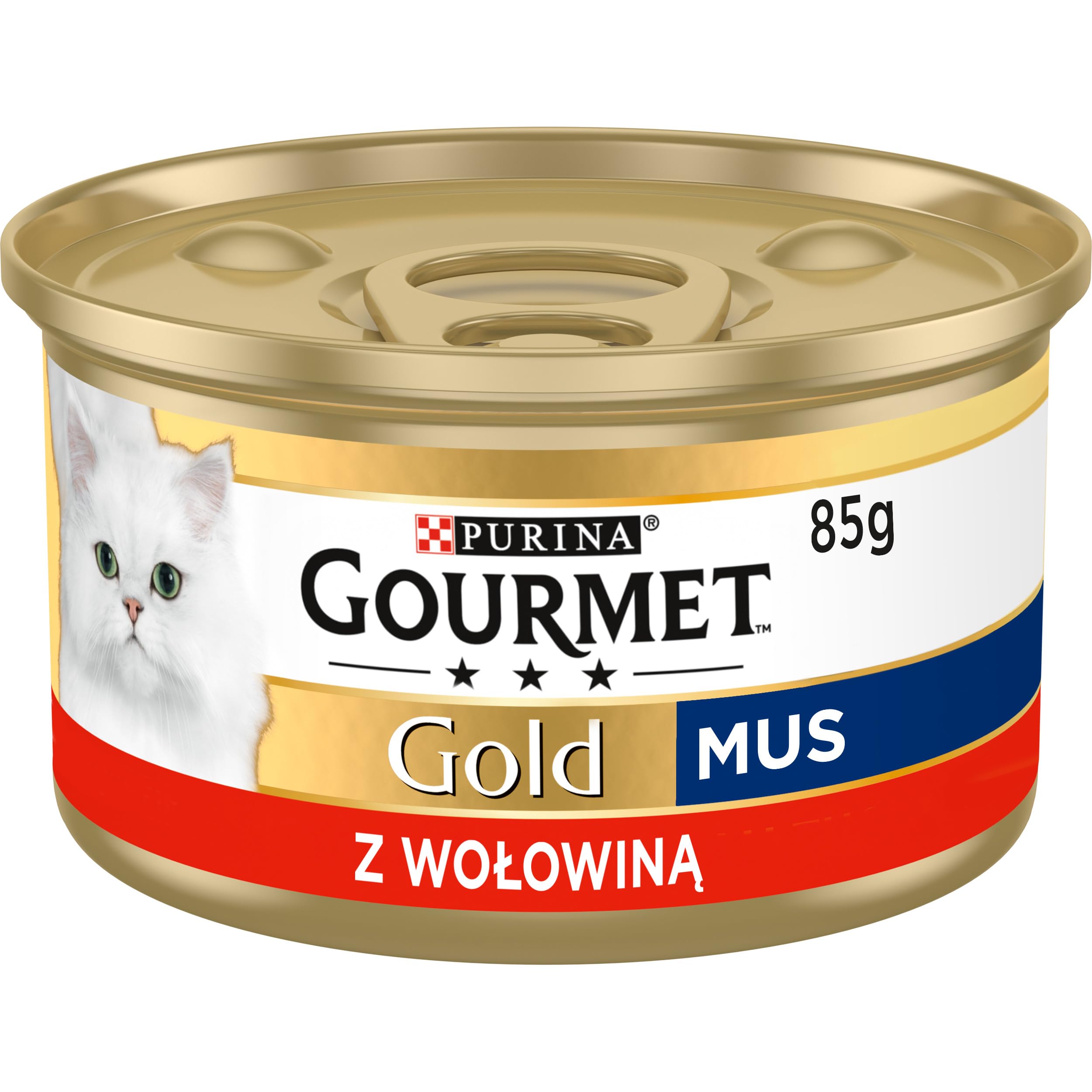GOURMET GOLD | Karma mokra dla dorosłych kotów | Mus z Wołowiną | 12x85g
