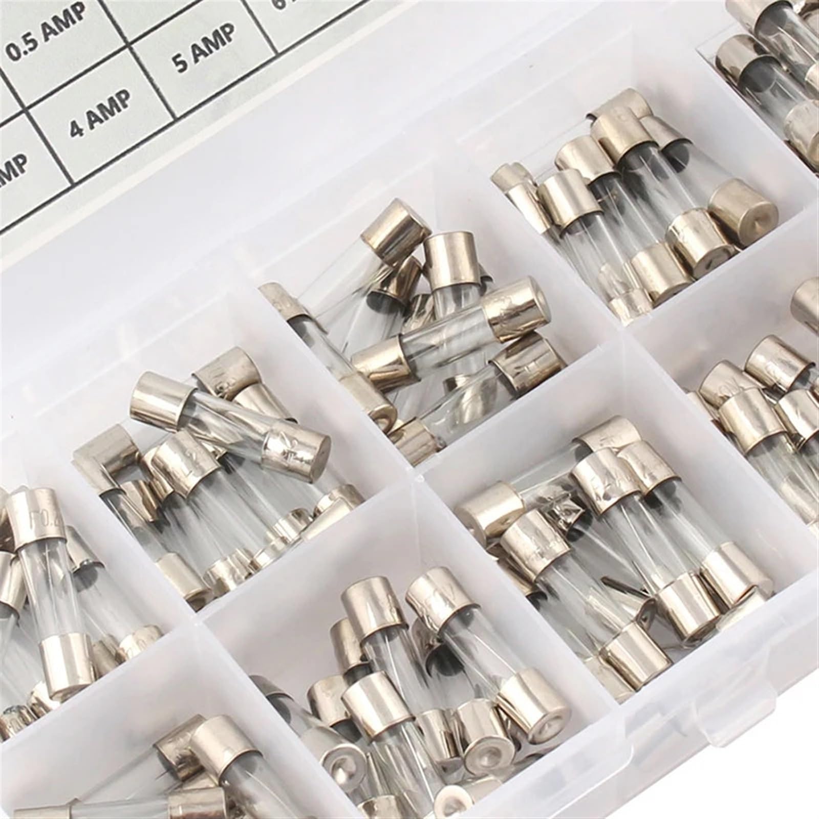 100/72pcs Fusibili in vetro for auto a soffiaggio rapido for tubi in for 0.2-20A .5-30A Kit assortiti for aspirapolvere for gonfiaggio della luce dell'auto(100pcs)