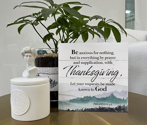 Miniatura 60 de Letreros de madera cristiana, versículo bíblico, filipenses 4:13 – I Can Do All Things Through Christ Who Strengthens Me, decoración de mesa