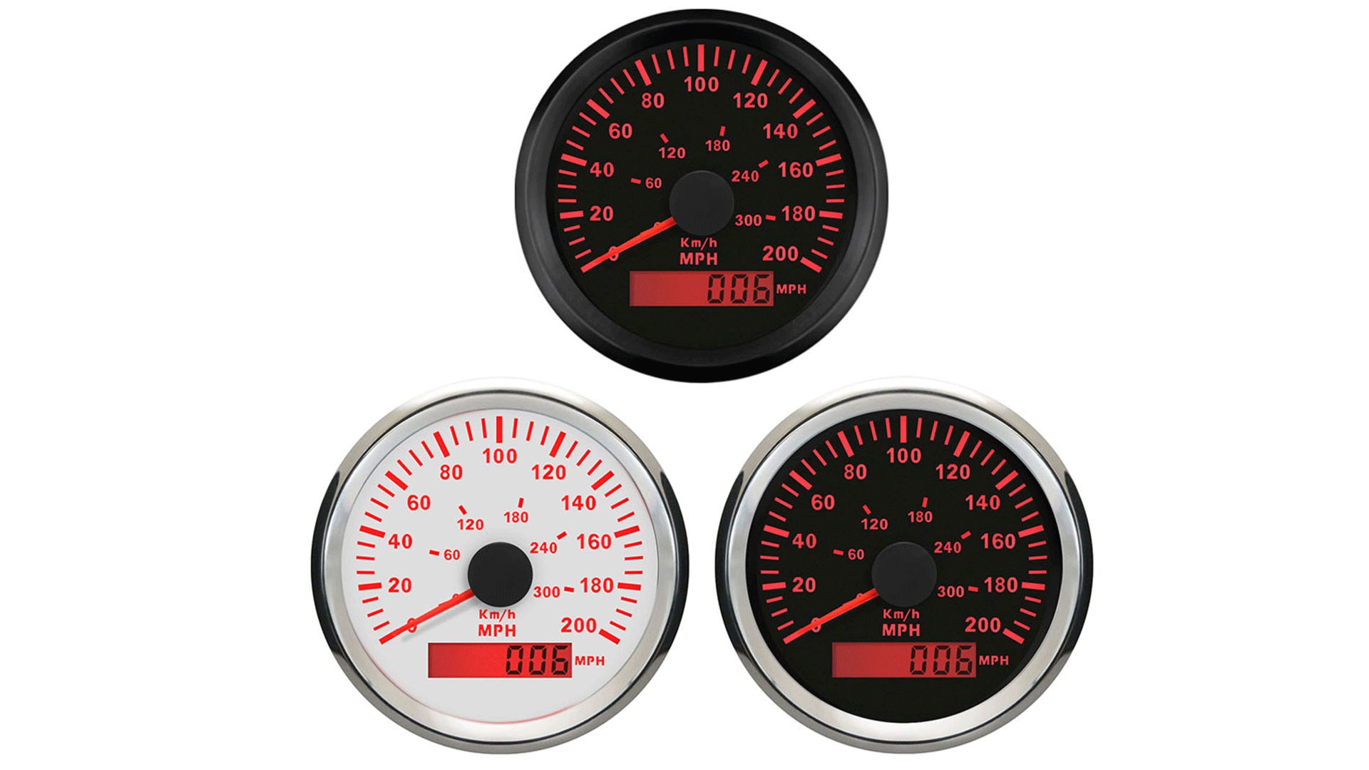Image of ELING GPS Speedometer Odometer 0-200MPH 0-300KM /H for Car Motorcycle Racing 85mm with Backlight