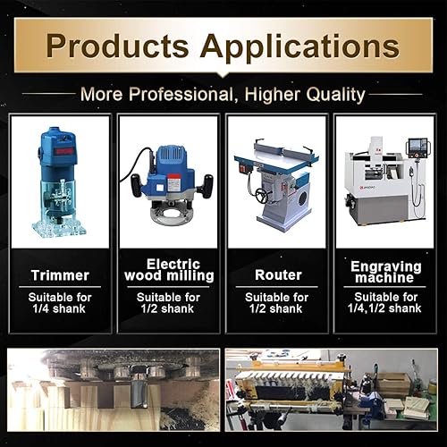 Miniatura 8 de KATUR Juego de brocas para enrutador Rabbet con 6 tamaños intercambiables para múltiples profundidades, incluyendo 1/8 pulgadas, 1/4 pulgadas, 5/16