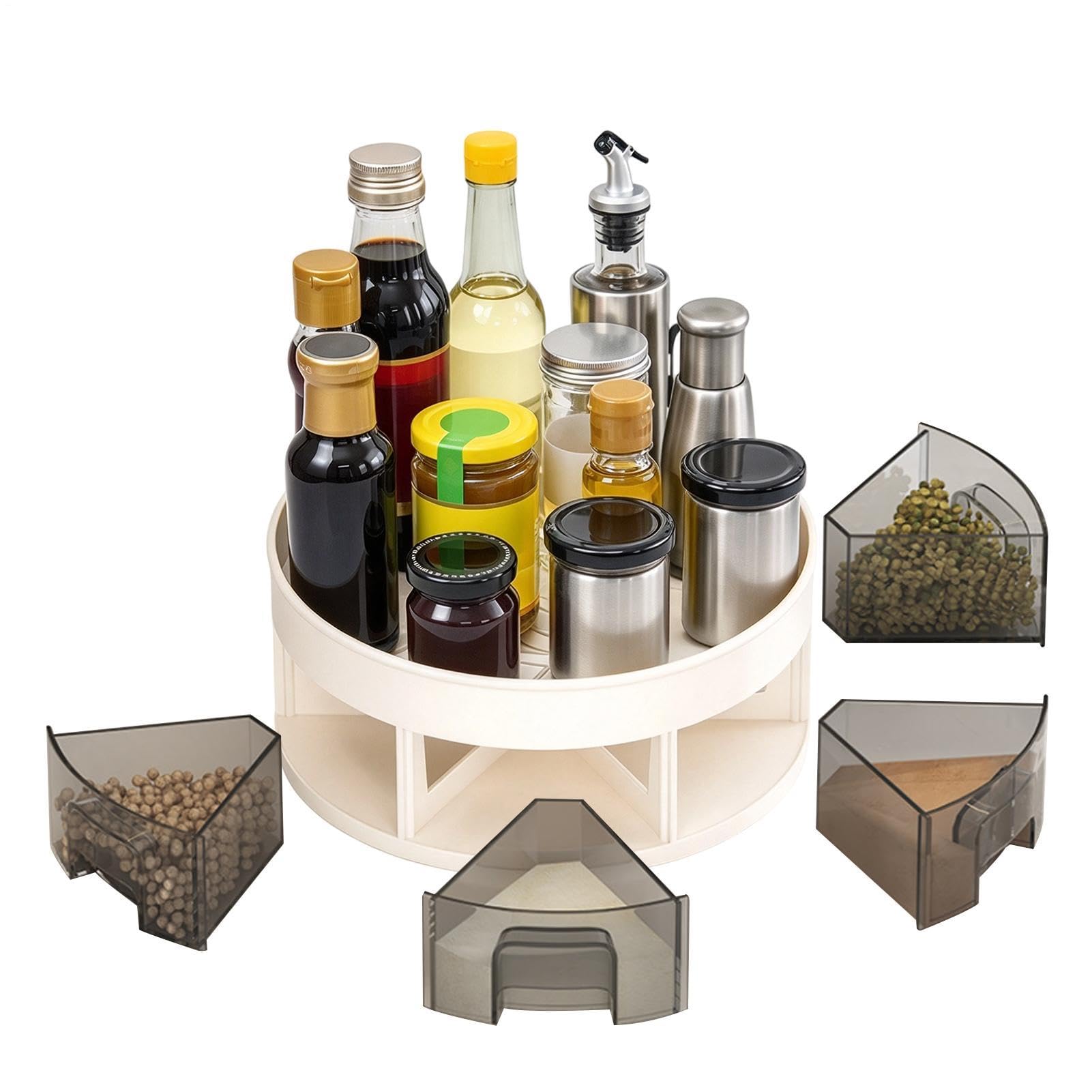 Organisateur plateau tournant pour cuisine Support rotatif 30 cm avec 6