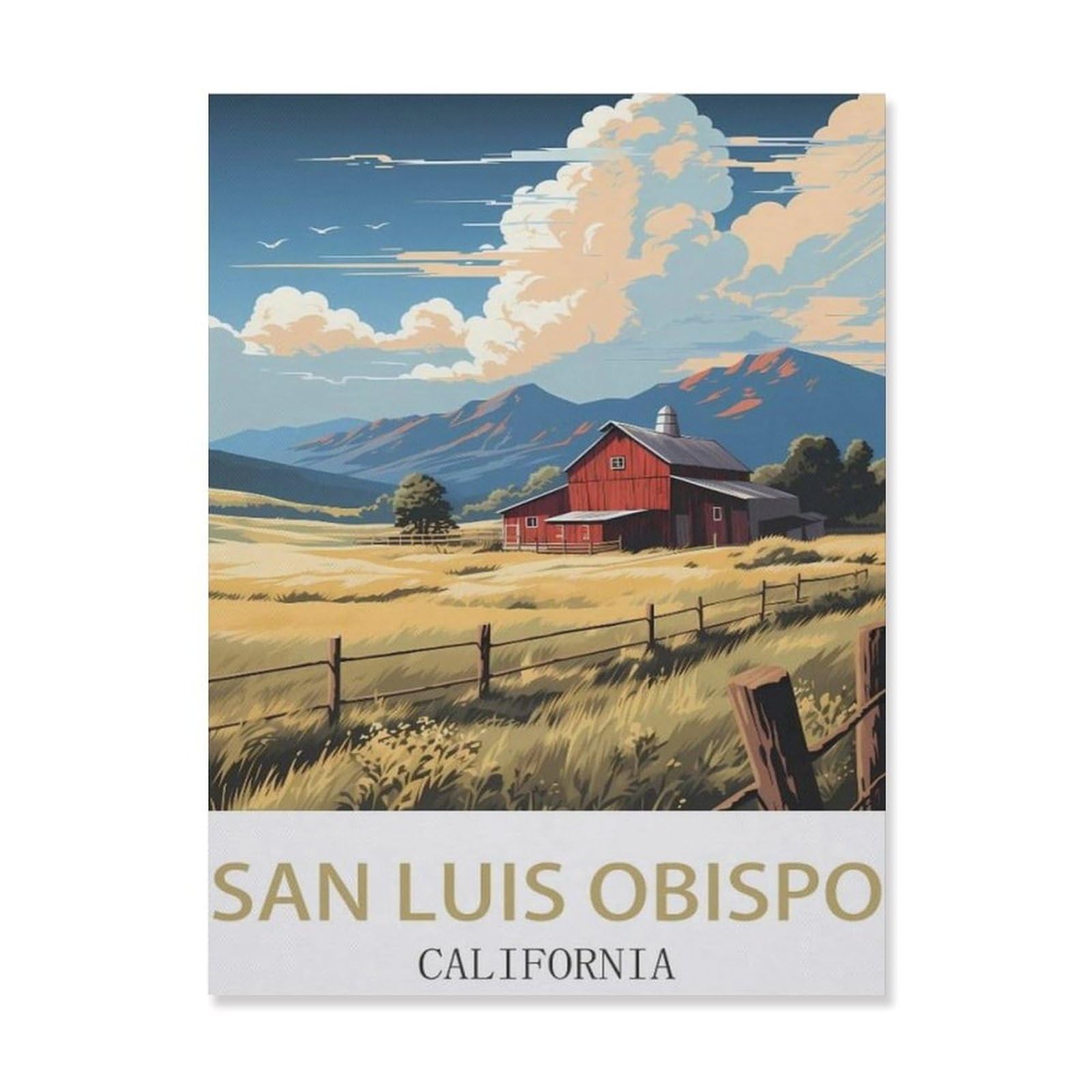 Metal Sign Tin Sign，San Luis Obispo California(30x40cm）