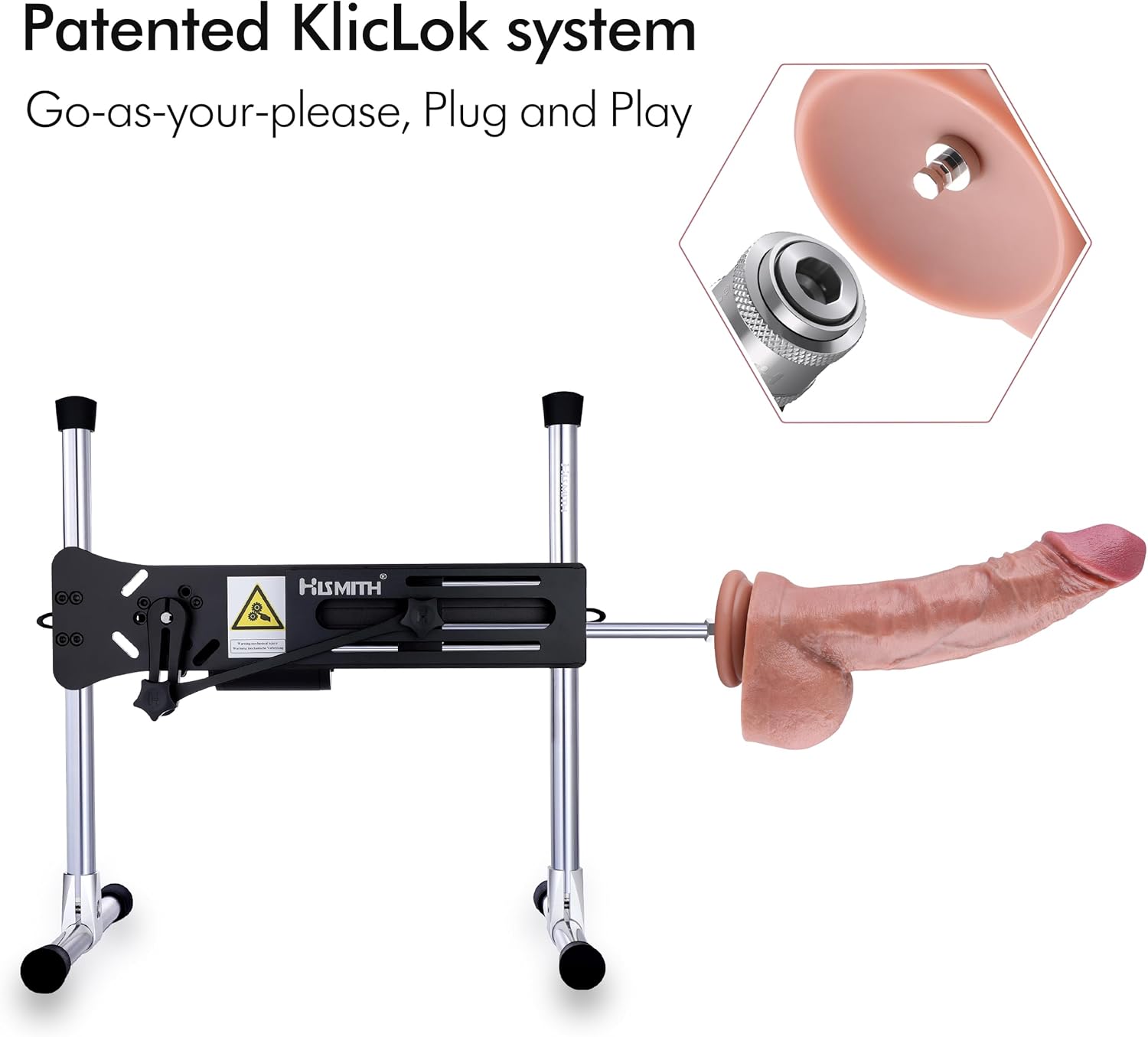 Hismith 12.6" Dual-Density Ultra Realistic Dildo - Medium Textured, 9.4" Insert-able Length Dong with KlicLok System for Advanced User - L Size Kornal- Amazing Series