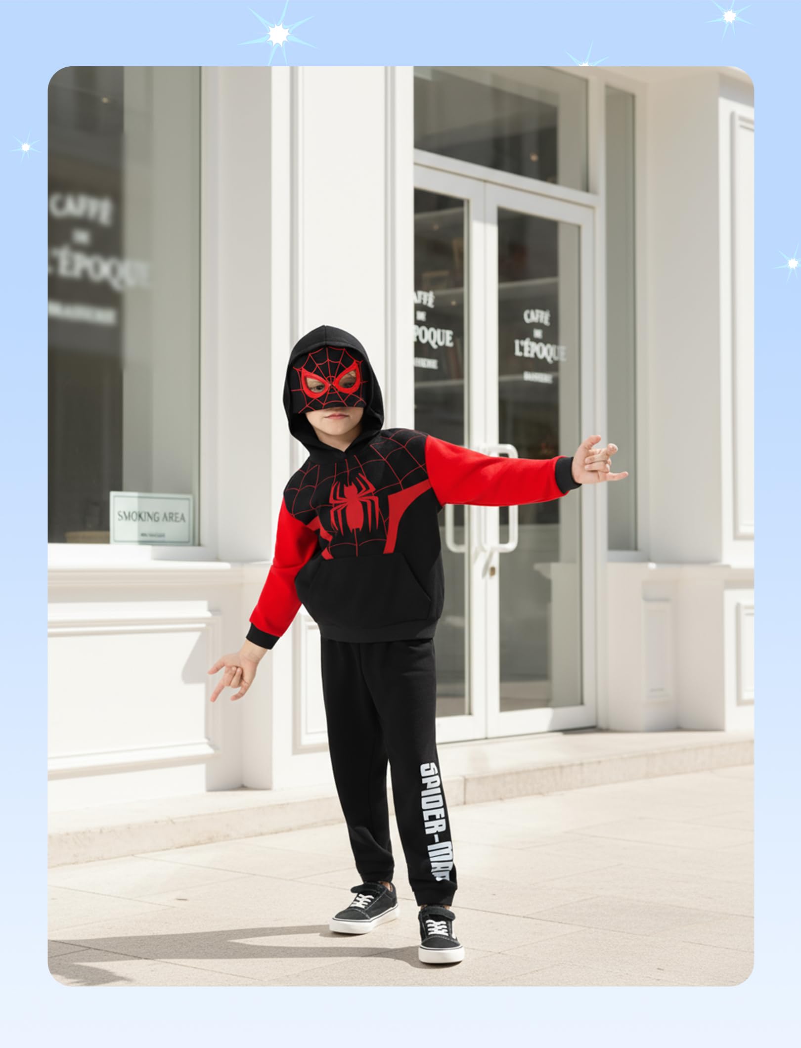 Marvel Costume cosplay Spiderman Avengers 2 pezzi tasca felpa con cappuccio e pantaloni Hulk con cappuccio Venom Capitan America abbigliamento bambino 2-9 anni